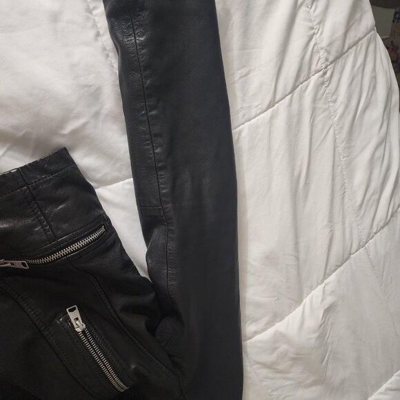 All Saints Catch Leather Biker jacket - Picture 6 of 8